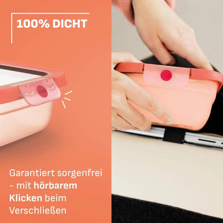 EMSA oneClick Frischhaltedosen, 0,75L, 1,5L, 3,0L, Lebensmittel 2 x länger frisch, 100% dicht, Made