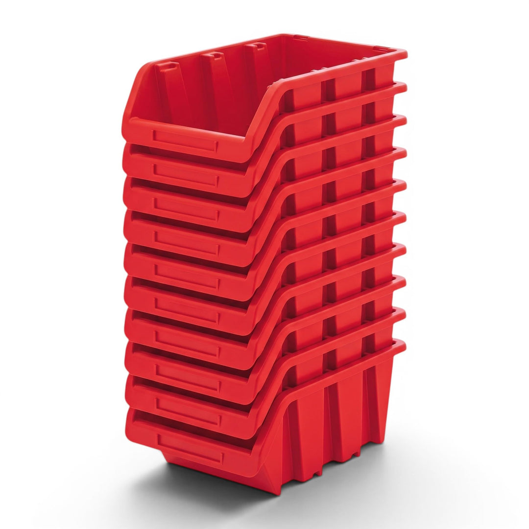 MELTOM Sichtlagerbox Werkstatt 155x100x70 mm Rot 10 Stück Stapelbox Rot 10 Stück 155x100mm, Rot 10 S