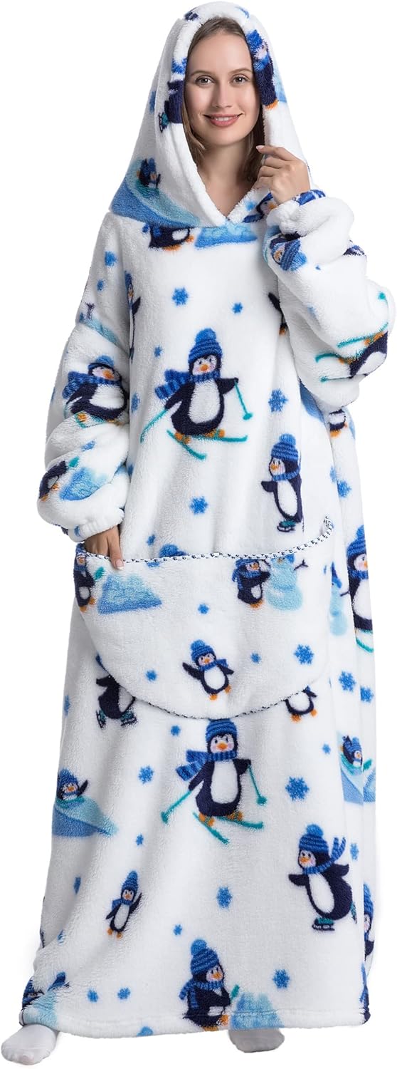 Verlängert Übergrosse Hoodie Decke,Decken Hoodie Damen mit Tasche und Kapuze,Superweiche und Warme K