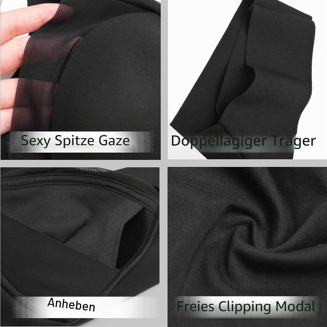 WOWENY BH Damen Ohne Bügel Schlaf Bustier Tops Spitze Bralette Bügelloser Klassischer T Shirt BH Sch