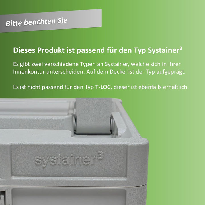 Deckel Einsatz für Werkzeugkoffer passend für Festool Systainer SYS³ 3 M aus Holz, idealer Organizer