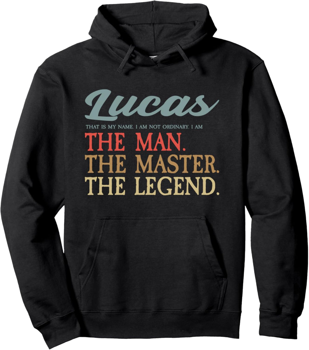 Lucas Name Vintage I Personalisiertes Lucas Pullover Hoodie