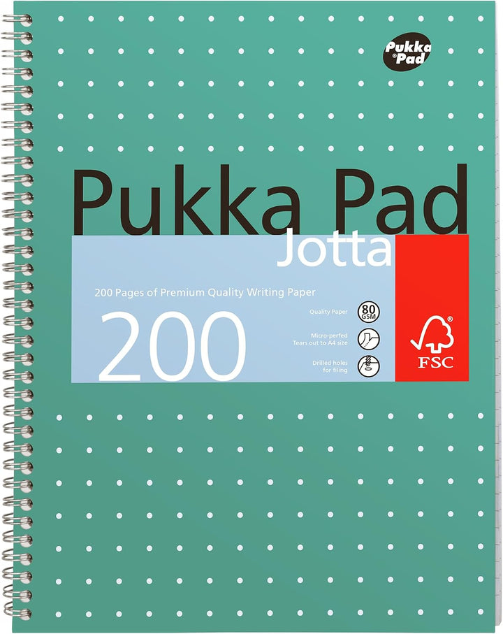 Pukka Jotta Spiralbuch (Format A4) Metallic, (Pack of 6), (Pack of 6)
