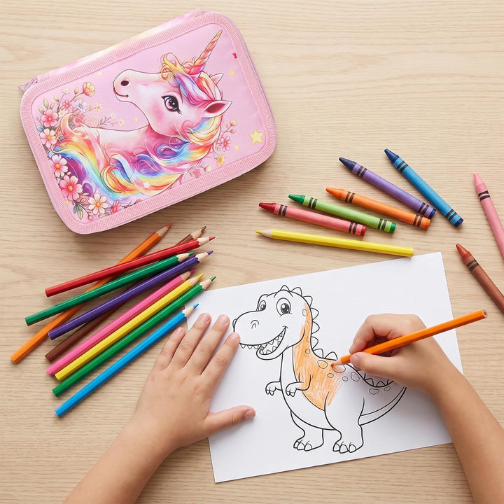 Federmäppchen Mädchen,Spiel Federmäppchen 3 Fächer,Geschenk zur Einschulung Federtasche Mädchen, Fed