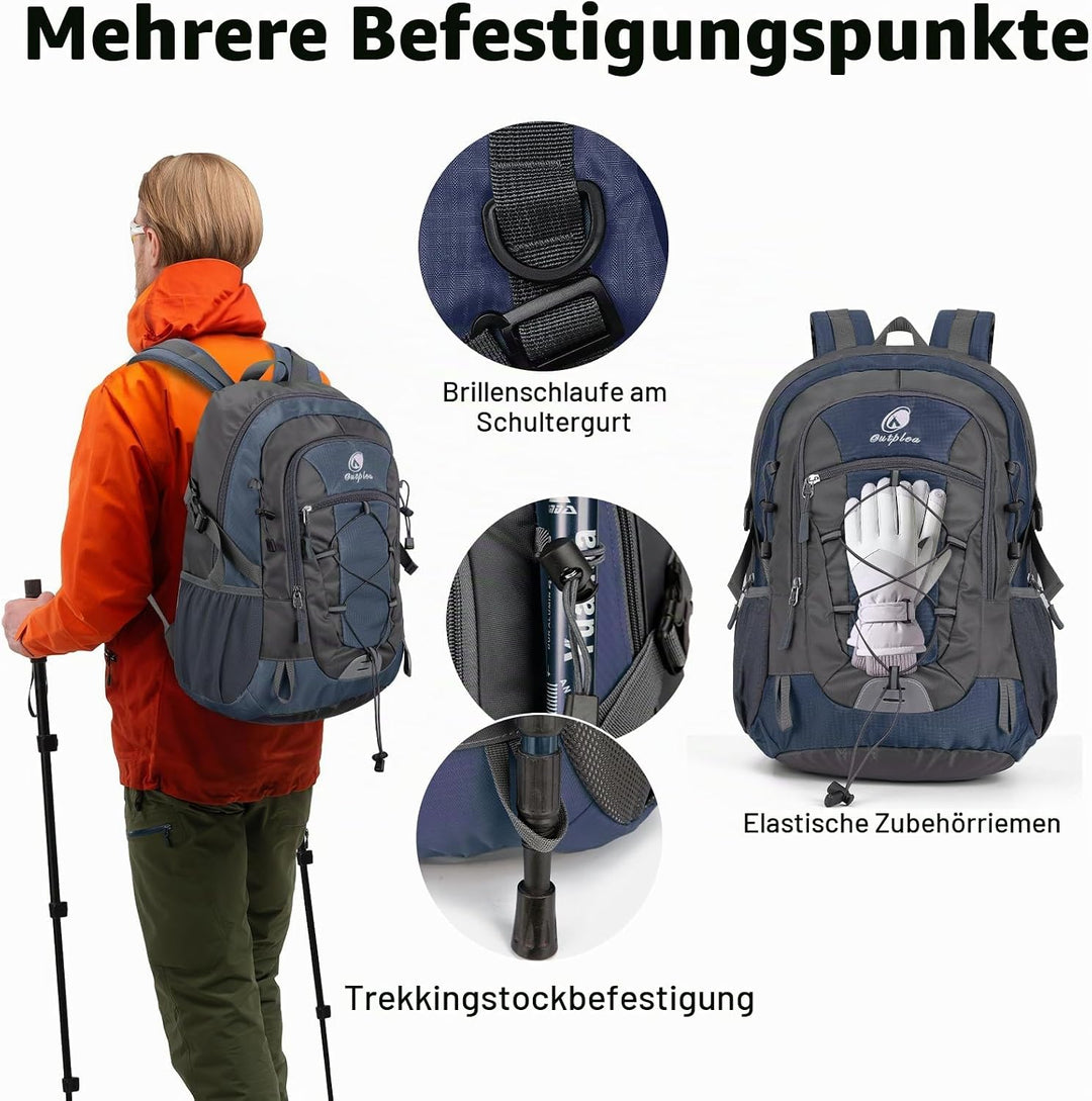 25L Wandernrucksack Damen Herren, Outdoor Rucksäcke Tagesrucksäcke, Wasserdichter Reiserucksack für