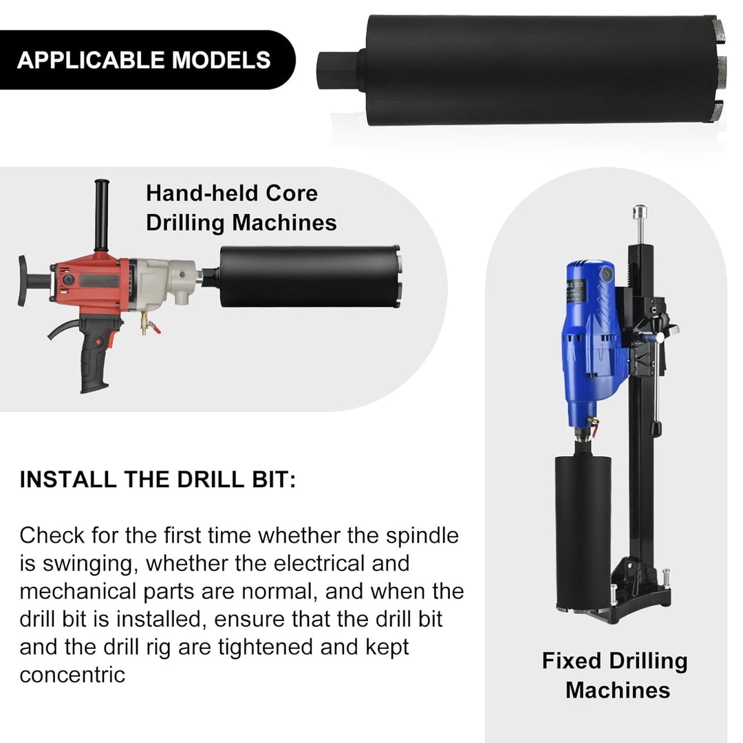 CPROSP 1¼" UNC Diamantbohrkrone ø52MM, L 420mm, Kernbohrkrone mit SDS PLUS Adapter, Bohrkrone für Na