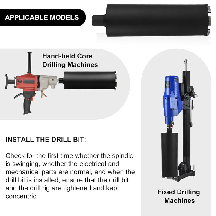 CPROSP 1¼" UNC Diamantbohrkrone ø52MM, L 420mm, Kernbohrkrone mit SDS PLUS Adapter, Bohrkrone für Na