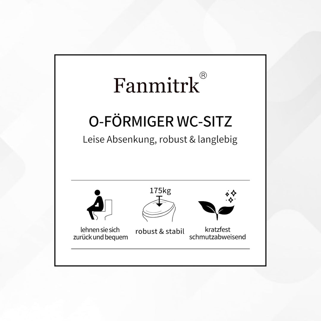 WC Sitz mit Absenkautomatik, Toilettendeckel mit Quick-Release-Funktion, Klodeckel mit einfache Mont