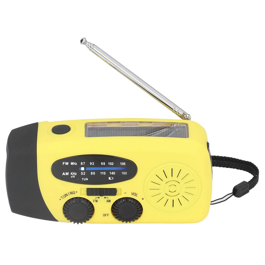 ASHATA Emergency Solar Radio, Notfall-Wetterradio Handkurbel FM/AM/WB NOAA mit Solarladung und Tasch