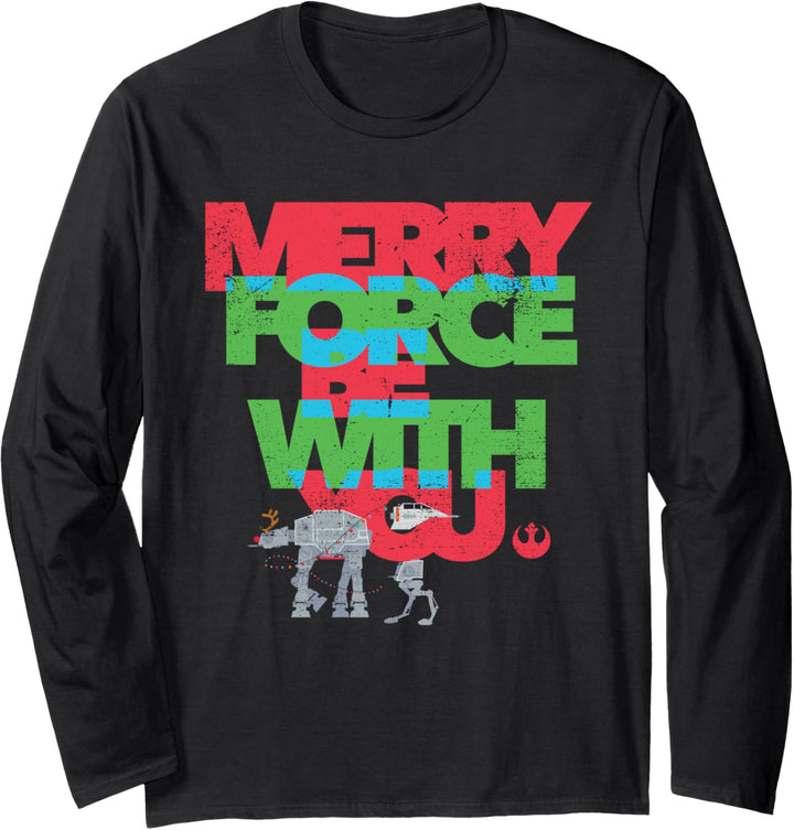 Star Wars AT-AT Merry Force Be With You Holiday Langarmshirt