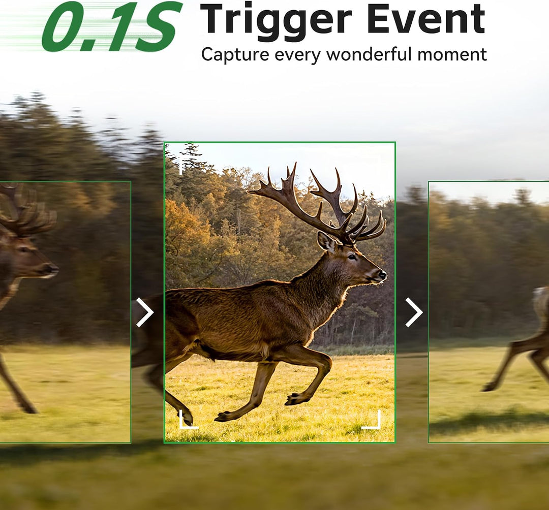 Trail-Kamera, 2026 Neues Upgrade 36MP 2K 0.1S Trigger Motion Activated, Game Camera with Night Visio