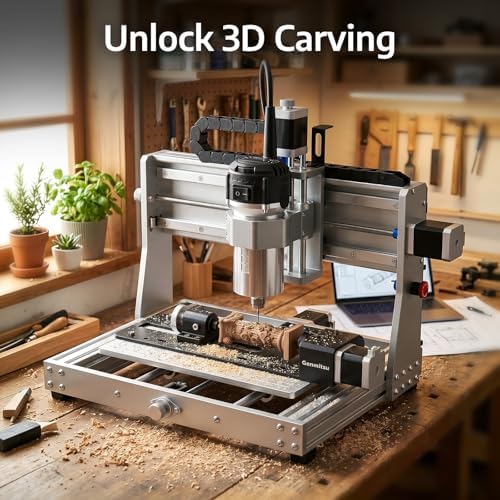 Genmitsu 3020-PRO Ultra CNC-Fräsmaschine+Drehmodul, Vollmetall-Graviergerät, Aufgerüstete 710-W-Spin