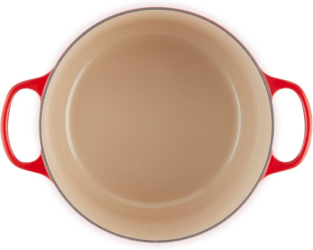 Le Creuset Hoher runder Bräter aus Gusseisen, 26cm, Kirschrot, 21195260602430, Kirschrot