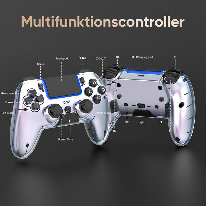 BETMI Wireless Controller für PS5, Pro/Slim/MAC/Steam Deck/PC, Hall-Effekt-Joystick, Doppelvibration