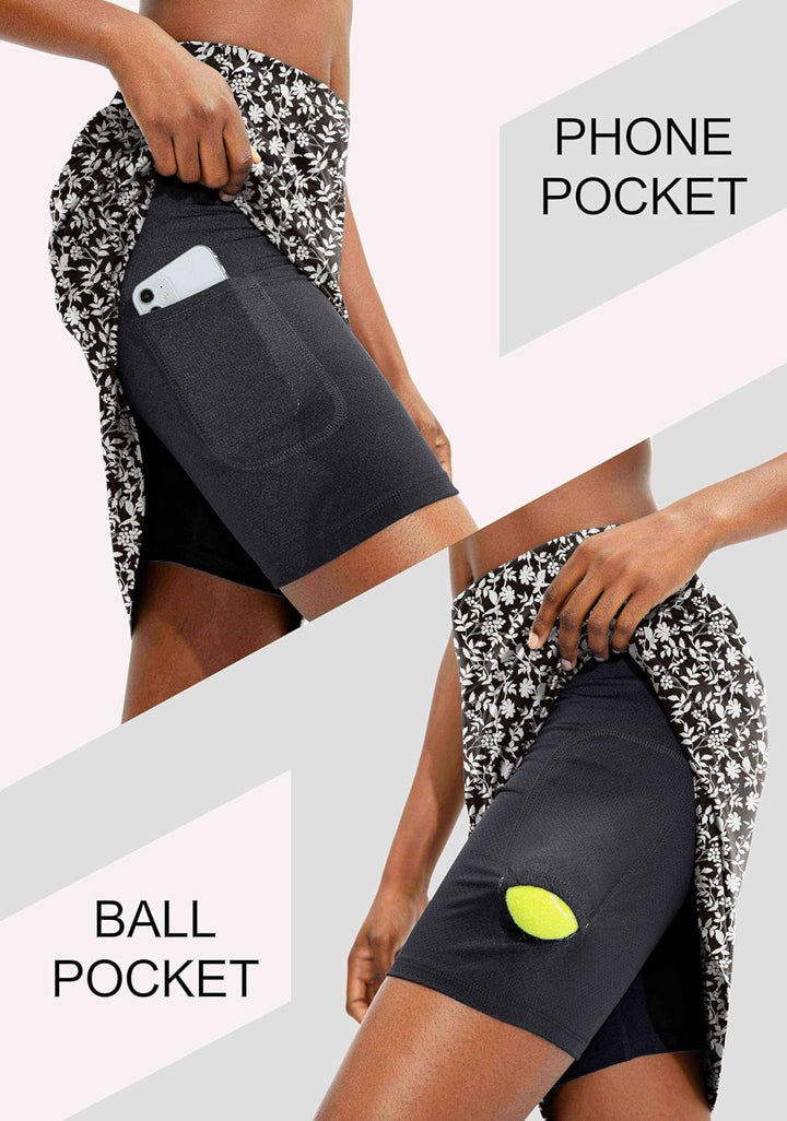 Viodia Damen 50,8 cm knielange Skorts, Röcke, LSF 50+, athletischer Tennisrock, Golfrock für Damen,