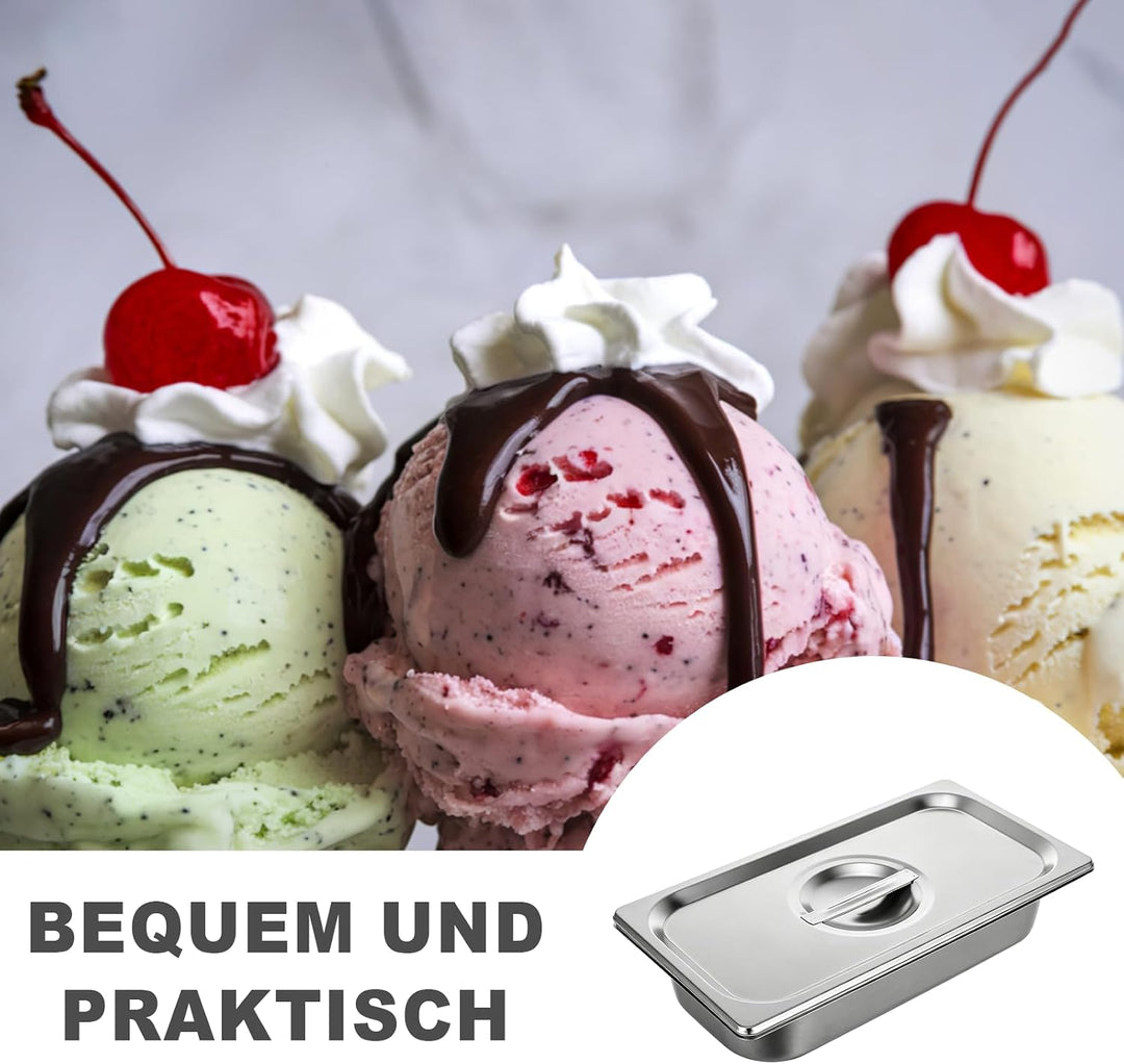 Panierschalen Set 6-teilig mit Deckel, GN 1/3 Behälter aus Edelstahl
