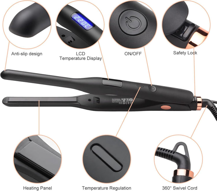 Mini Glätteisen, JAETON Haarglätter und Lockenstab 2 in 1 Glätteisen für kurzes Haar zum Locken und
