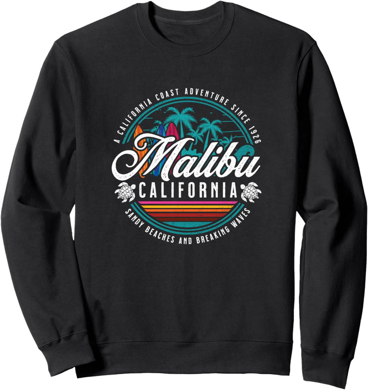 Malibu California Sandy Beaches Breaking Waves Surfen Sweatshirt