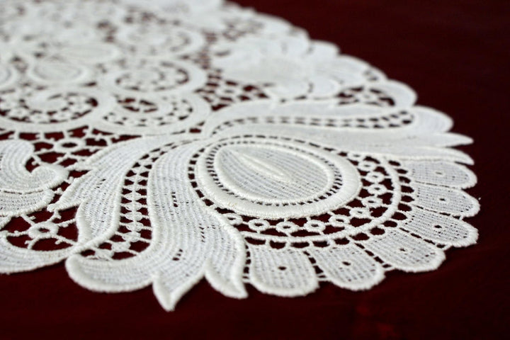 Plauener Spitze by Modespitze 67952 Design Plauen, Gre 40 x 80 cm oval, creme 40 cm x 80 cm oval, 40
