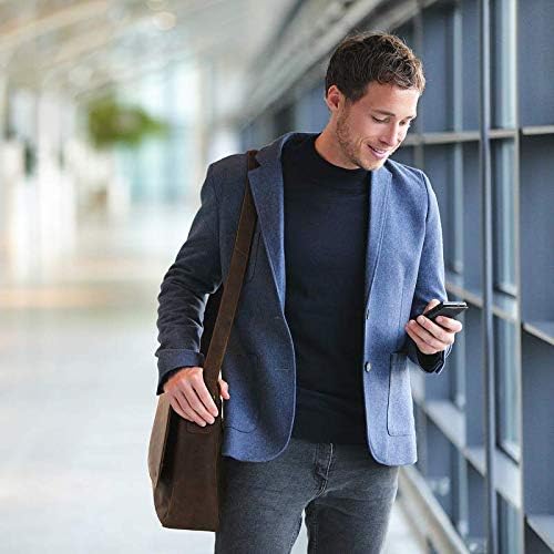 Umhängetasche Leder für Herren Damen - Echtleder Laptoptasche 15.6 Zoll, Leder Aktentasche Messenger