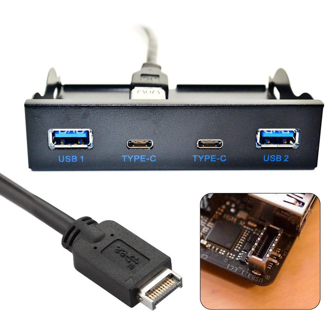 Chenyang 4 Ports 2 USB C ＆ 2 USB 3.0 auf USB 3.1 Typ E Frontplatte Header USB HUB Port Multiplier Ex