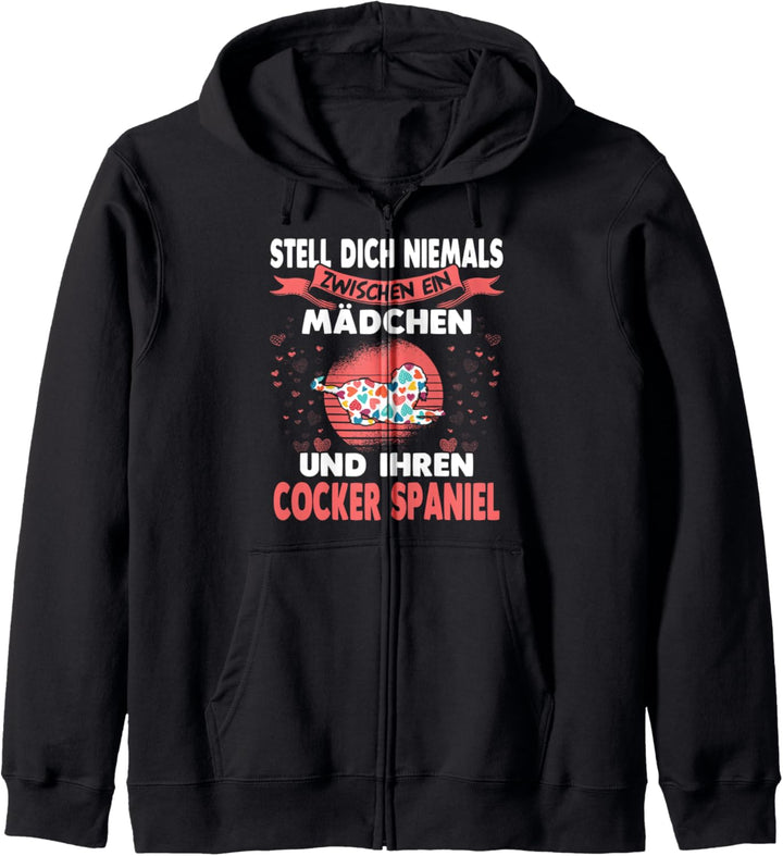 Hundebesitzerin Cocker Spaniel Kapuzenjacke