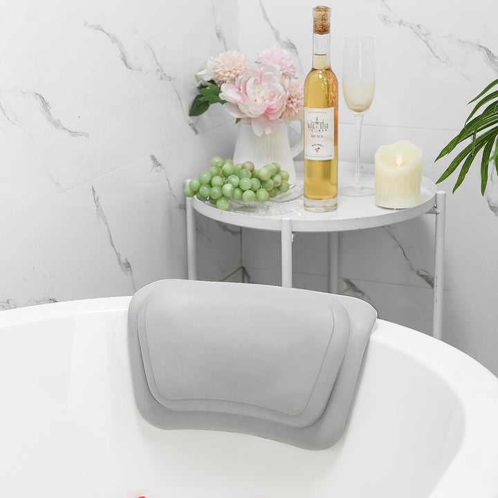 Lonkenn Badewannenkissen, Ergonomisches Badekissen, Stylisch PU-Badekissen mit Saugnäpfen, wasserdic