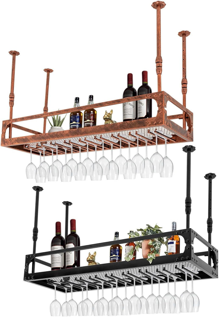 Deckenregal Weinregal Weinflaschenhalter Hängender Retro Eisen Dekoration Regal Höhenverstellbare Hä