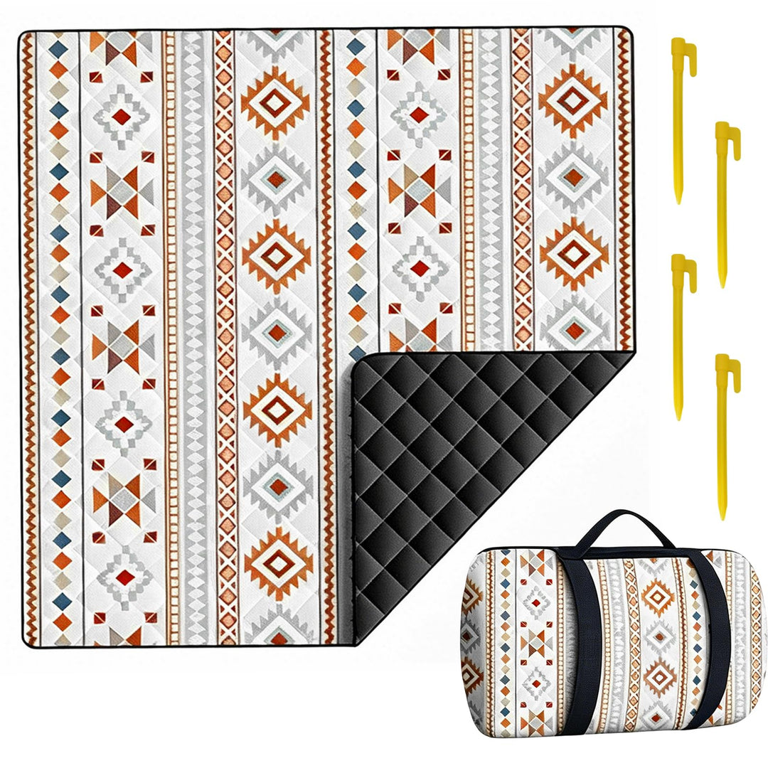 Picknickdecke Wasserdicht 200 x 200 cm, Boho Sandfeste Stranddecke Isoliert für 6-8 Personeni mit Tr