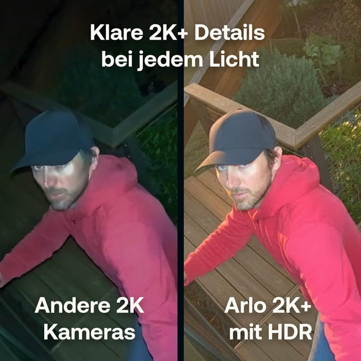 Arlo Pro 6 2K HDR Kamera Aussen, 2er-Set mit Zusatzakku &amp; Dual-Ladestation 2 Kameras, 2 Kameras