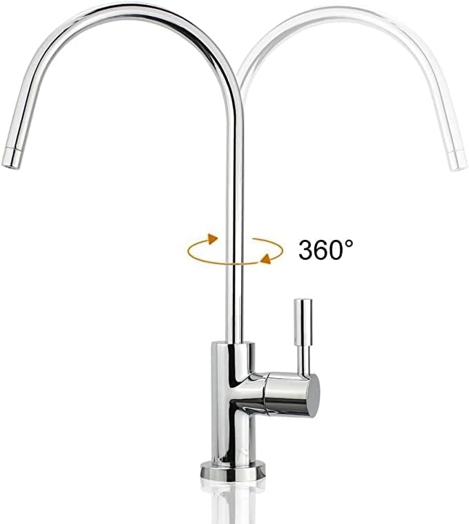 Einweg Wasserhahn Grace verchromt für Umkehrosmose und Wasserfilter 360° schwenkbar
