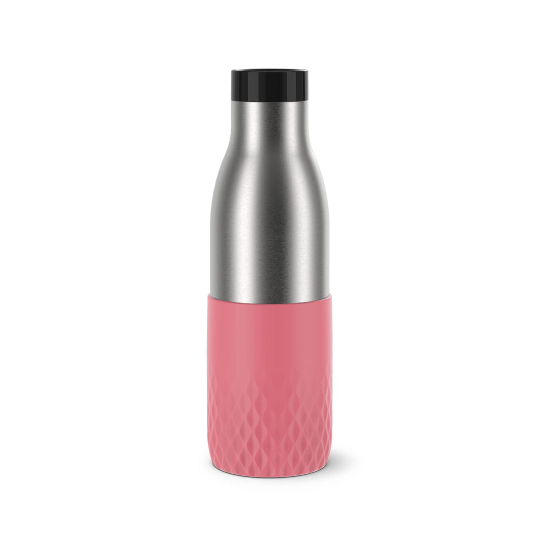 Emsa Bludrop Sleeve Isolier-Trinkflasche, 0,5 Liter, 100% dicht, Quick-Press Verschluss, Ergonomisch