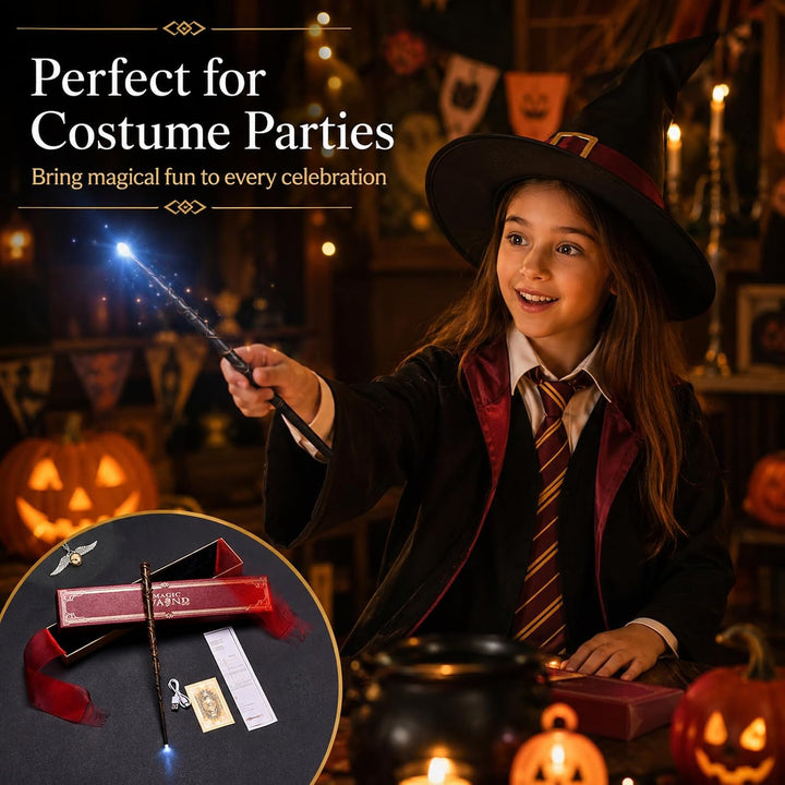 Zauberstab Hermine Granger mit Licht, 37CM Hermine Zauberstab, USB Wiederaufladbar Magic Wand, Zaube