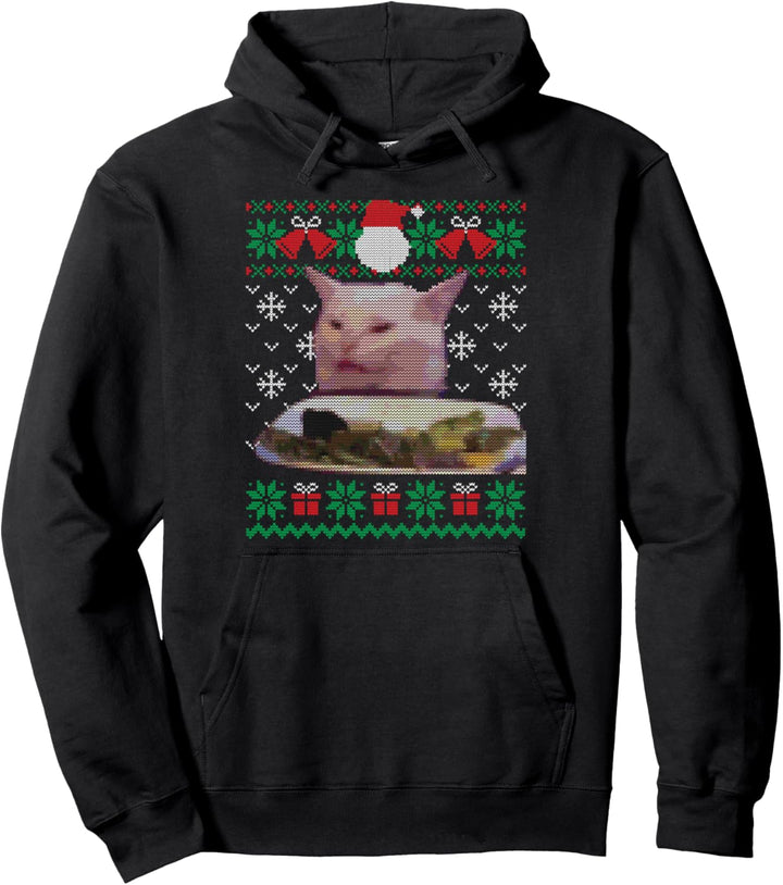 Frau schreien Katze Meme, hässliche Weihnachten Pullover Pullover Hoodie