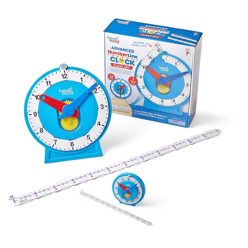 Learning Resources Advanced NumberLine Clock Class Set (25er Set), Mathe-Manipulative für die Zeitme
