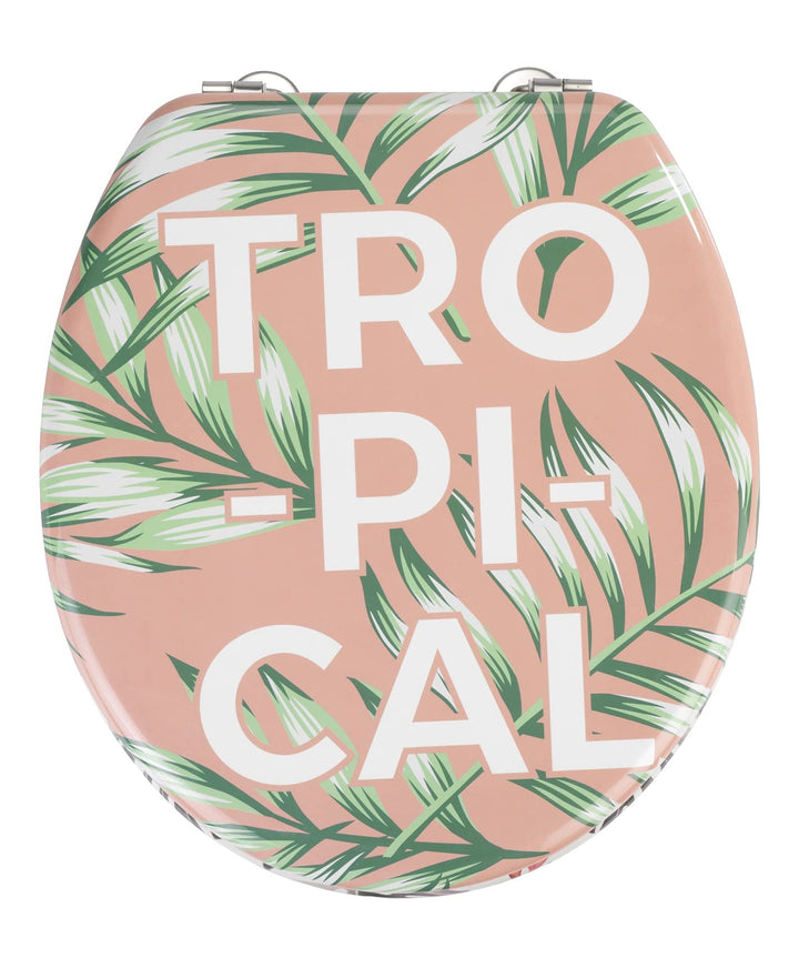WENKO WC-Sitz Tropical - Toiletten-Sitz, MDF, 37 x 41 cm, Mehrfarbig