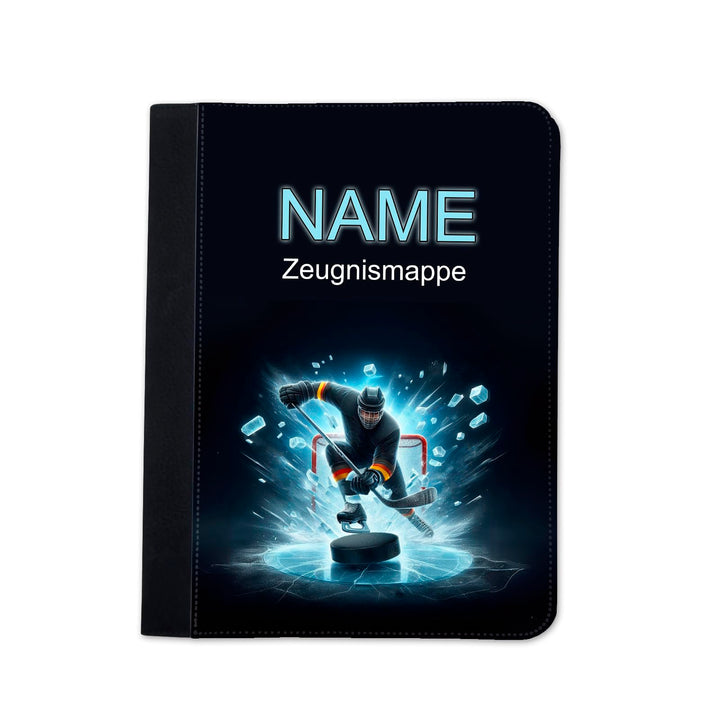 Zeugnismappe personalisiert Eishockey mit Name, Eishockey
