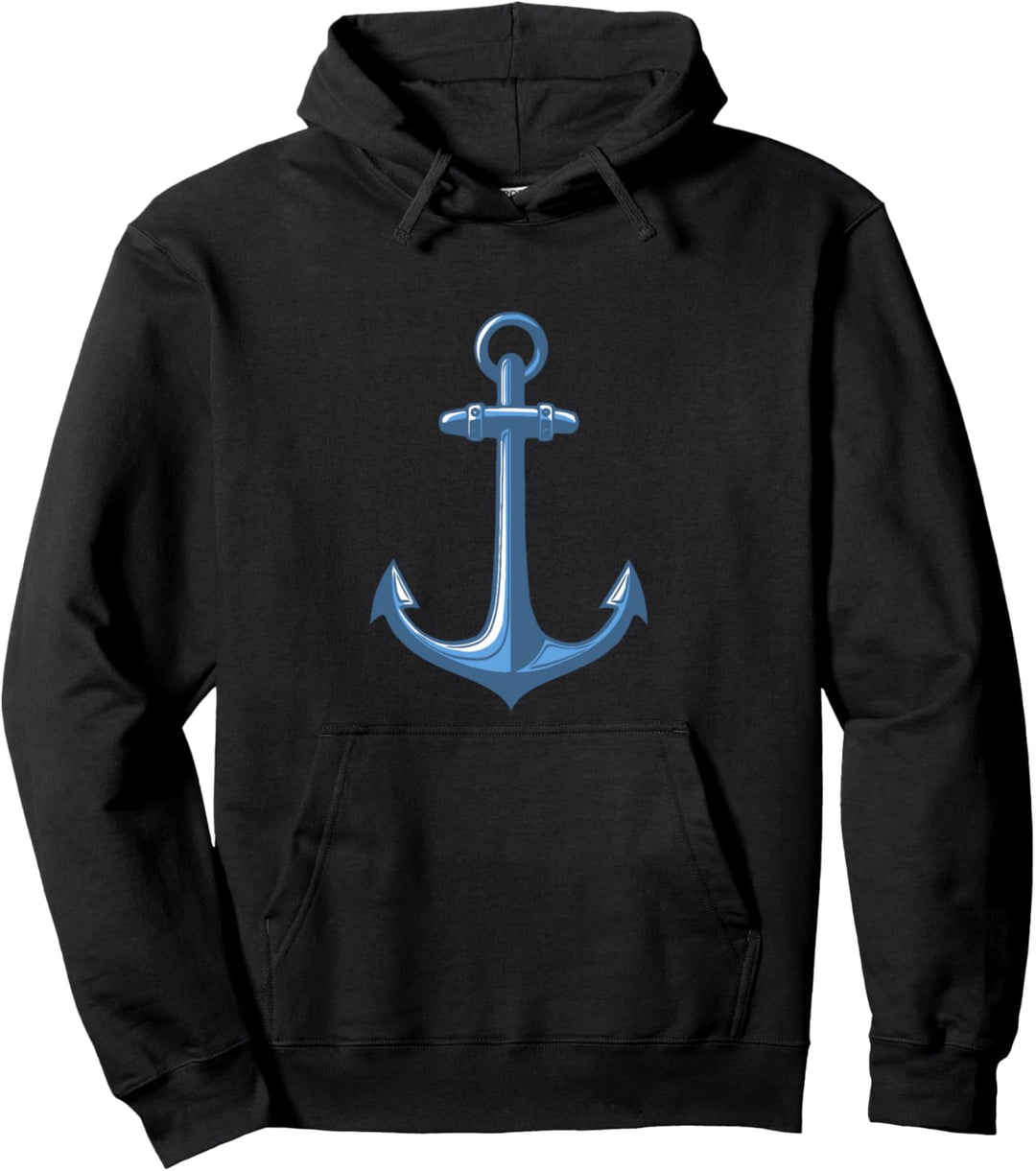 ANKER BLAU Geschenk Idee Bild Seil Spruch Küste Hafen Meer Pullover Hoodie