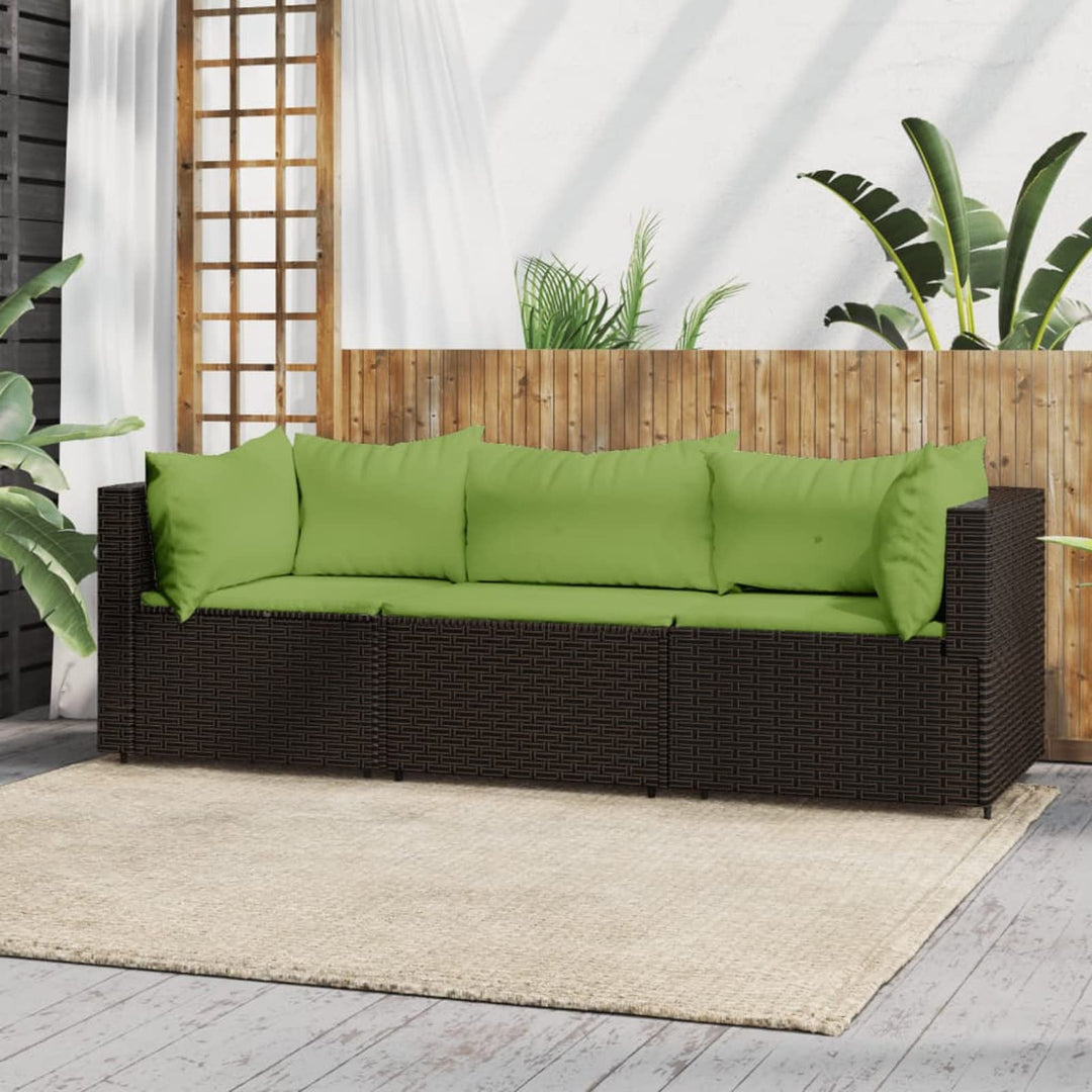 Festnight Gartensofa 3-Sitzer Rattan Sofa Balkonmöbel Lounge Sofa Outdoor Balkonsofa Balkon Couch Ga