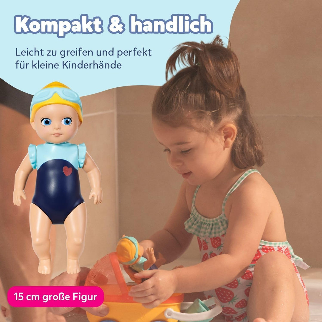 BABY born Splish Splash Bade-Spielzeug-Set mit Emma im Kinderwagen - Saugnäpfe zum Befestigen - Inkl
