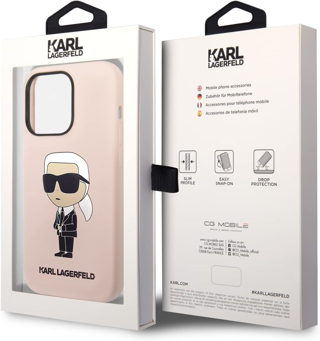 KARL LAGERFELD KLHCP14LSNIKBCP Hülle für iPhone 14 Pro 6,1" hardcase Rosa Silico
