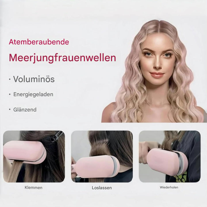 Lockenstab Schnellheizung und einstellbare Temperatur Rosa, Rosa
