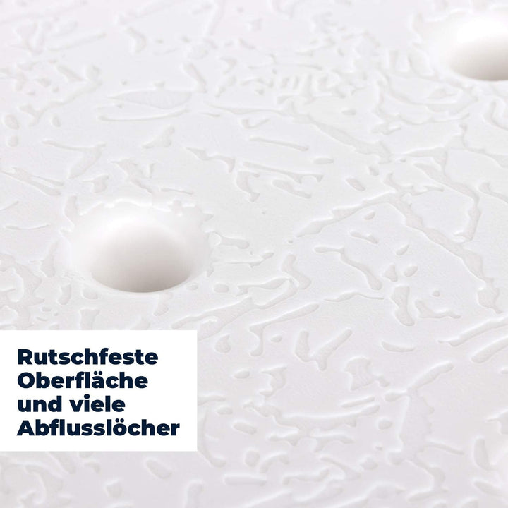 flexilife Duschhocker eckig - Duschsitz höhenverstellbar, Bad Hocker eckig weiss für Senioren - Bade