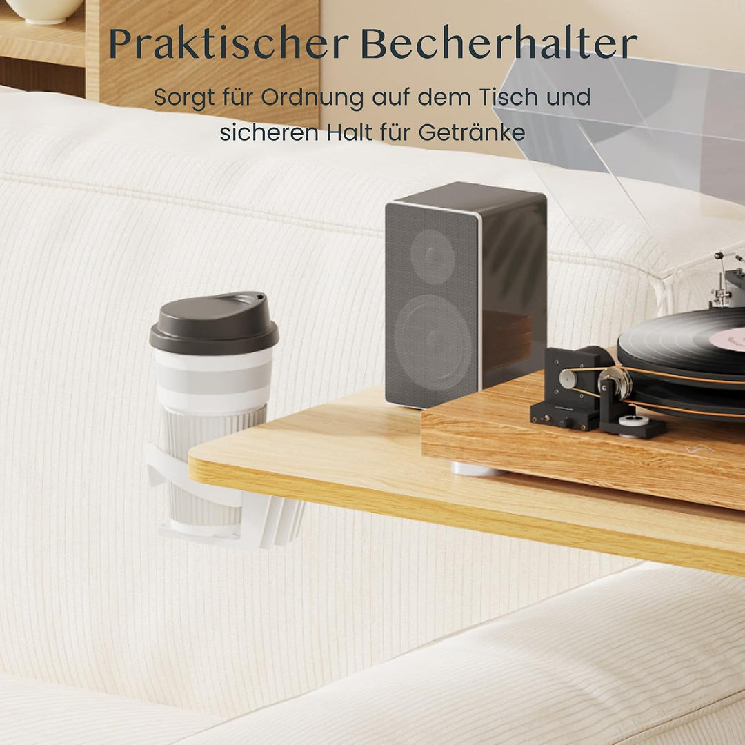 FLEXISPOT Beistelltisch höhenverstellbar mit Rollen, stufenlose Gasfeder | Computertisch/Nachttisch/
