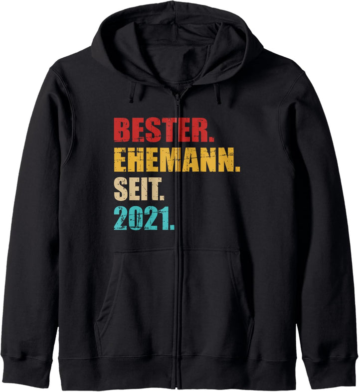 Bester Ehemann seit 2021 für 2. Hochzeitstag vintage Kapuzenjacke