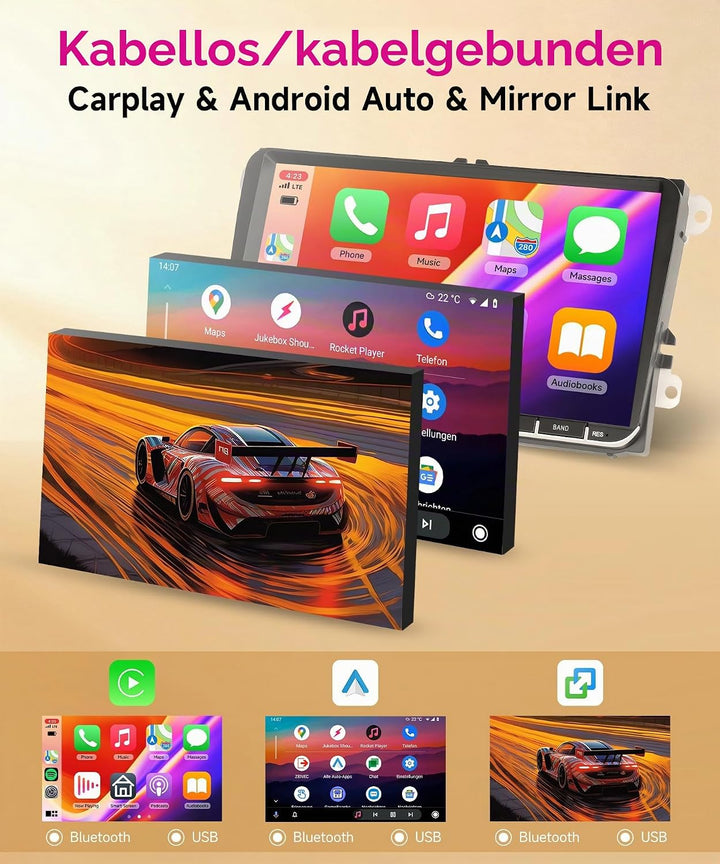 6G+128G 8 Core Android Autoradio für VW Golf 5 6 Passat Polo Tiguan Touran Caddy Skoda Seat 9 Zoll A