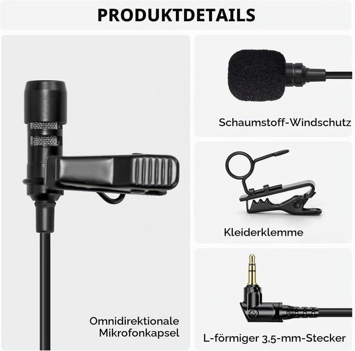 Hollyland Lark MAX Lavalier Mikrofon Wireless mit 2 Externe Mikrofone, 48kHz/24 bit Audioqualität EN