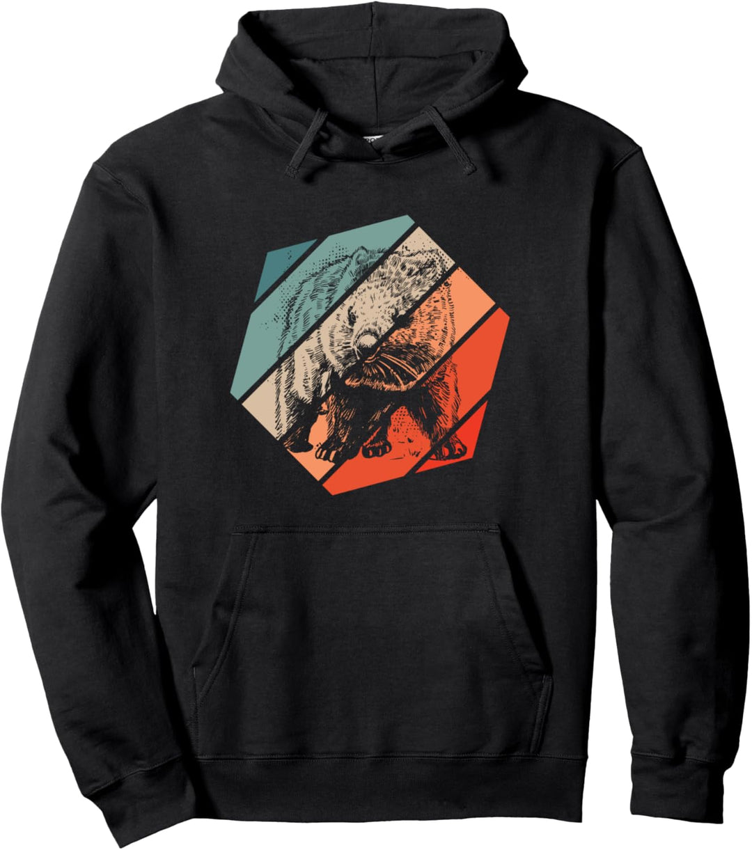 Wombat Retro Style Vintage Pullover Hoodie