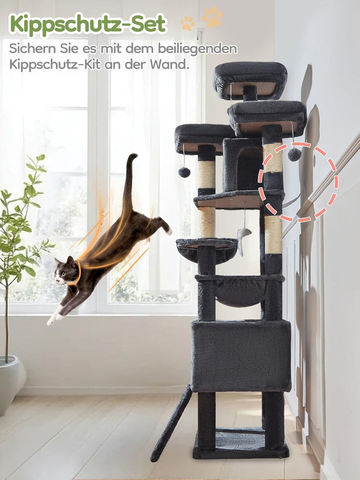Taoqimiao 193CM Kratzbaum Gross XXL, Katzenbaum Katzenbaum Grosse Katzen Stabil Katzenkratzbaum mit