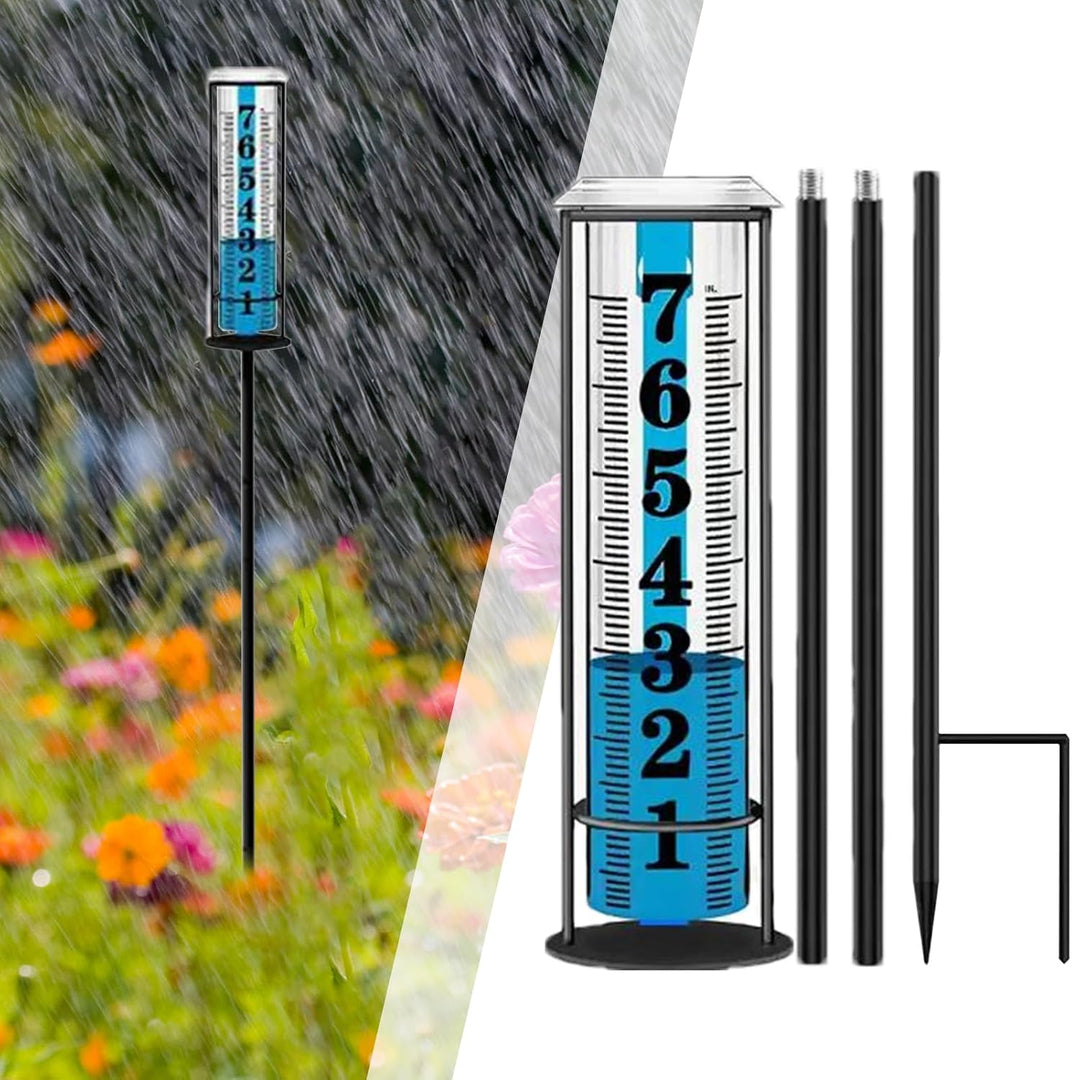 Rain Measure Gauge, Water Gauge Stake Collection, Accurate Rainwater Measuring Meter for Terraces, D